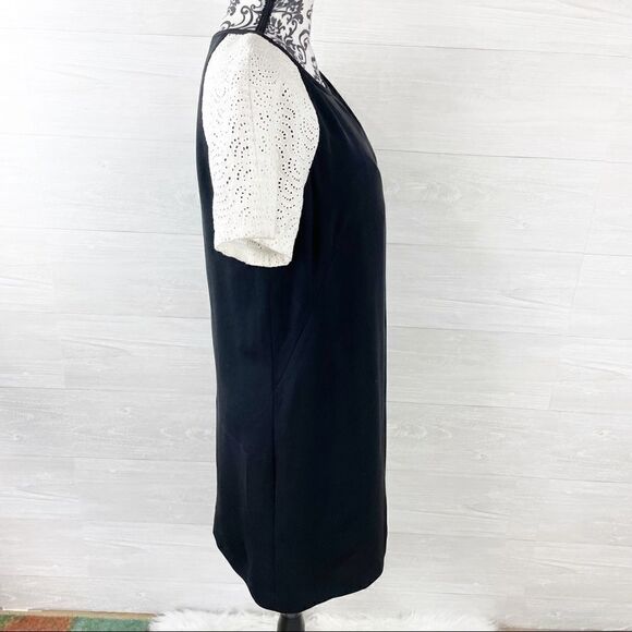 Tibi Carey Linen Silk Eyelet Sleeve Shift Dress - Picture 5 of 10